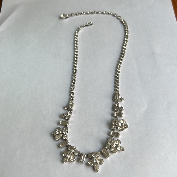 Sherman Vintage Rhinestone Crystal Silver Choker Statement Necklace - Picture 11 of 16